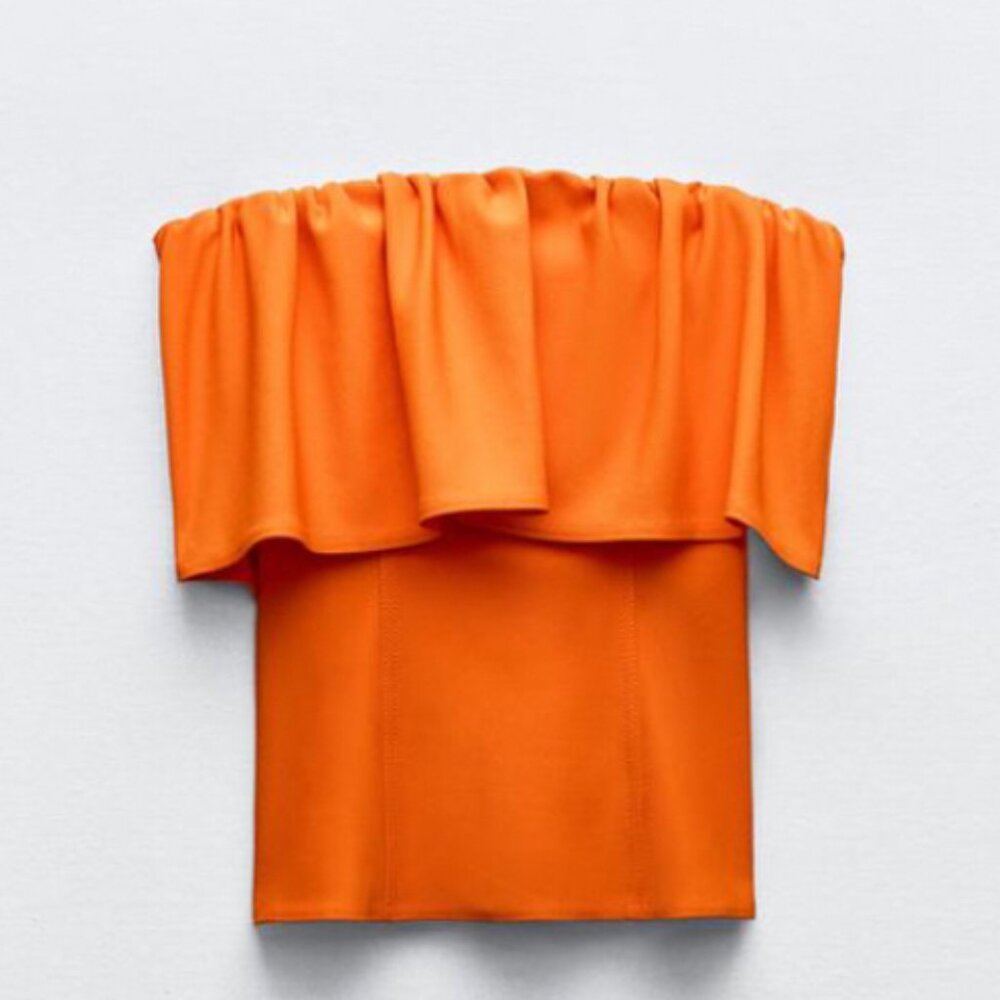 Zara Strapless Ruffle Top - Picture 5 of 9